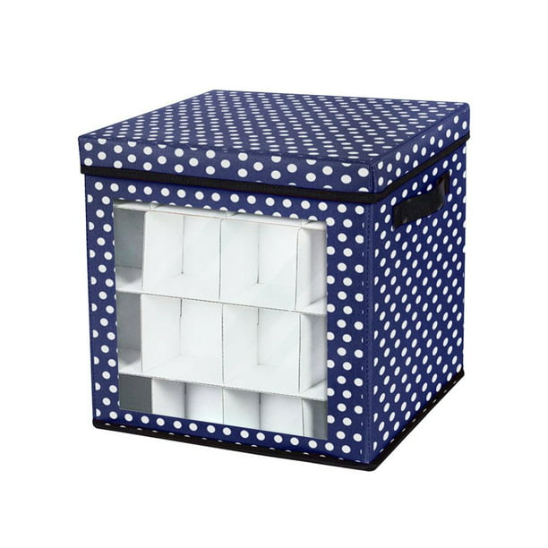 Stores up to 64 Holiday Ornaments Zippered Closure with Two Handles Christmas Ornament Storage Attractive Storage Box Keeps Holiday Decorations Clean and Dry for Next Season. Adjustable Dividers 